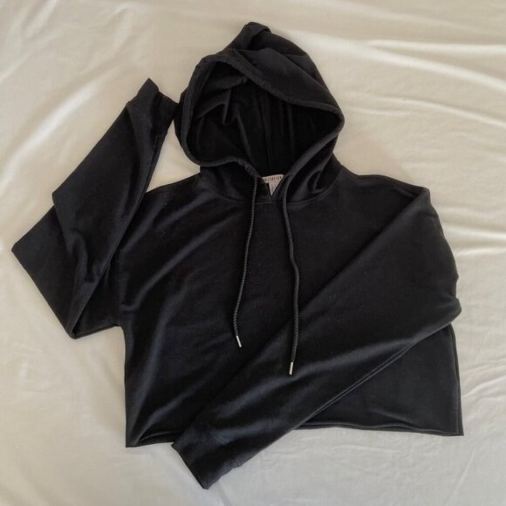 Raw Hem Cropped Hoodie